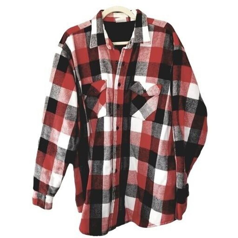 Field & Stream Mens Flannel Shacket Sz XL Quilted Lining Gorpcore Outdoor Check